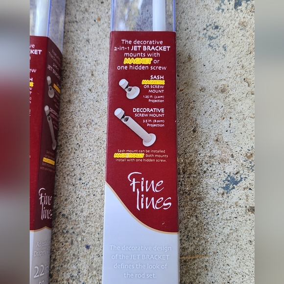 Fine Lines Bundle 2 New Magnetic Drapery Rod - Picture 3 of 5